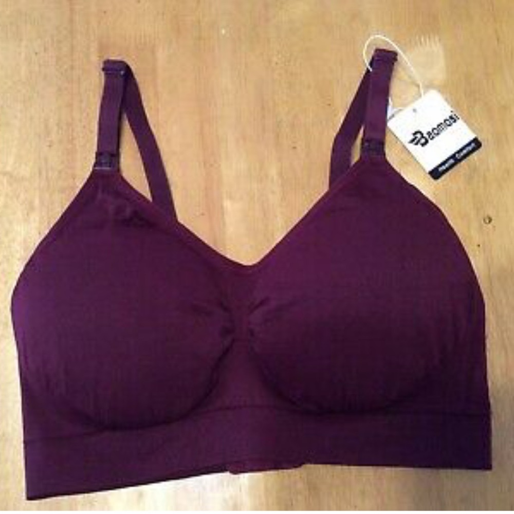 🧸 New BAOMOSI Burgundy Nursing BRA Adjustable L